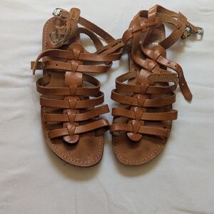 Women's Tan Leather Gladiator Sandals